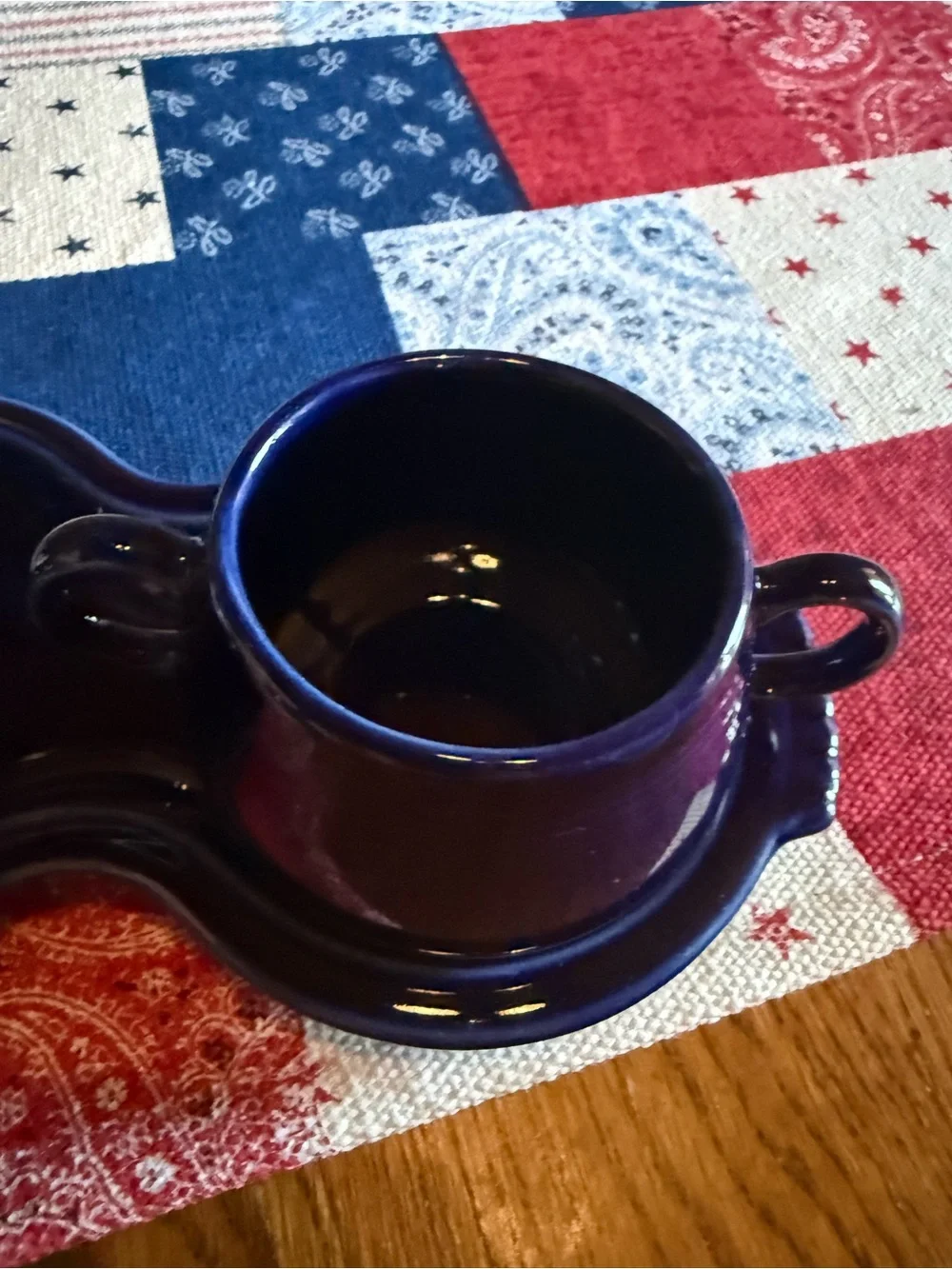 Fiestaware Cream & Sugar Set with Undertray Cobalt Blue